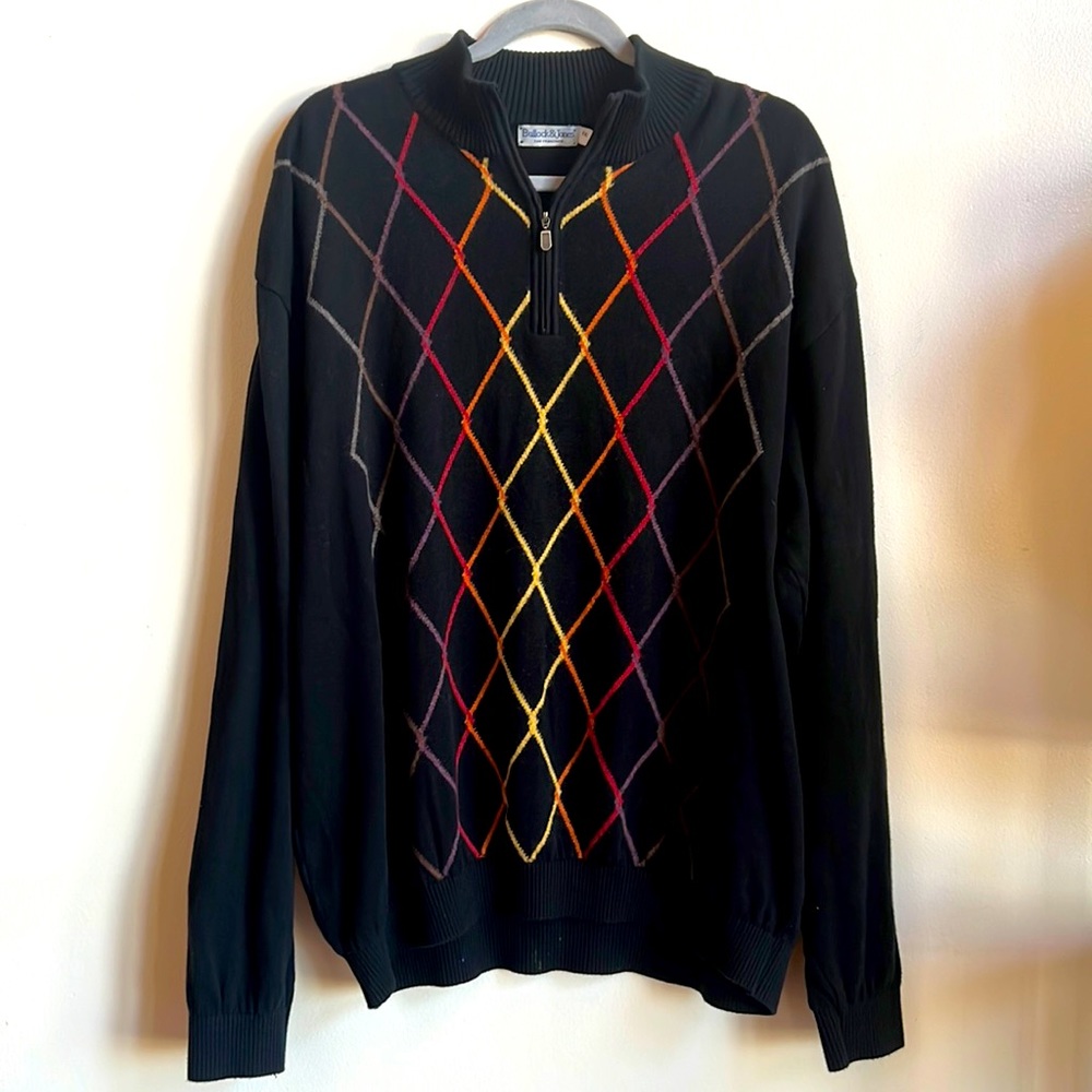 Bullock & Jones wool and cashmere zipper sweater. Made in the USA